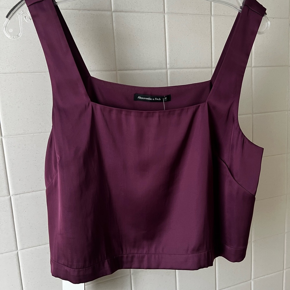 Abercrombie & Fitch Silky Purple Crop Top